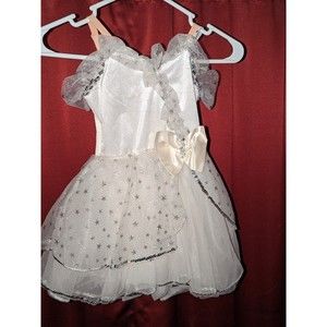 Curtain Call Sparkling Silver Stars Girl's Dance Dress Size 8C